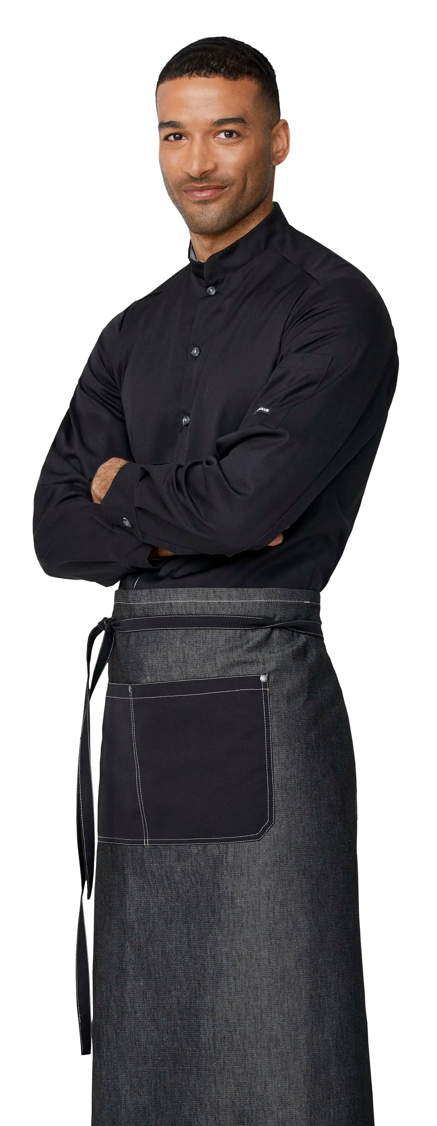 Kentaur chef jacket L/sleeve Black 25203