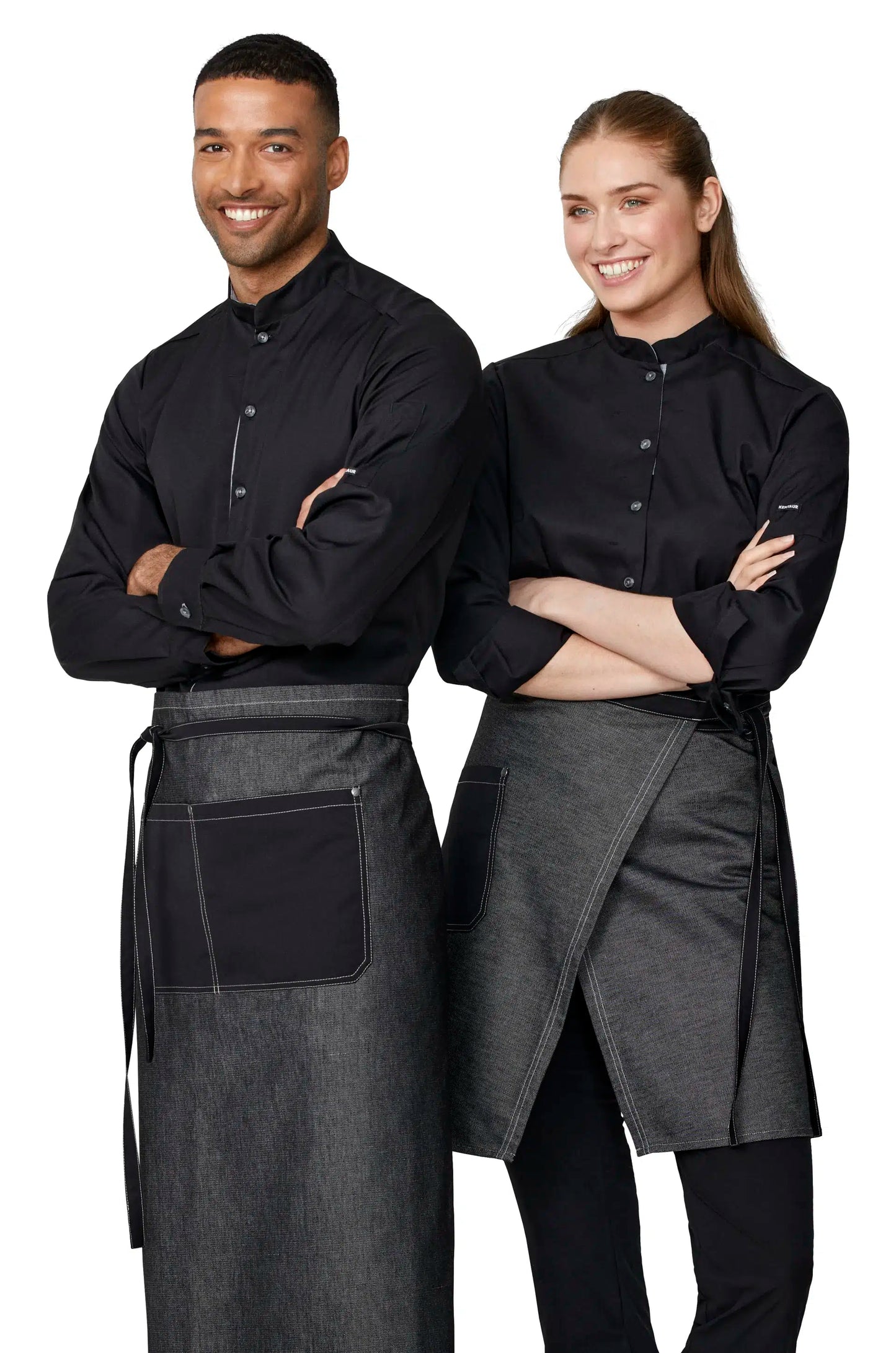 Kentaur chef jacket L/sleeve Black 25203