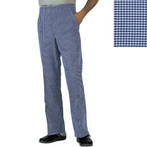 chef blue white check trousers