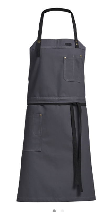 grey bib apron