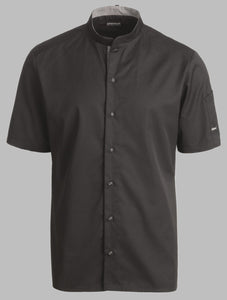 Black  Kentaur Chef Service Shirt Short Sleeve