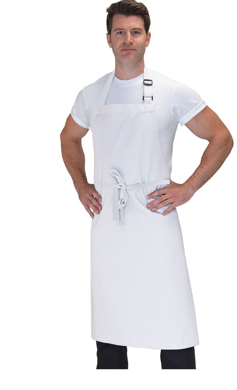 adjustable white bib apron 