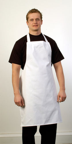 white bib apron
